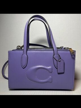 Coach Nina Small Tote Bag- Lavender Leather Top-Handle Satchel